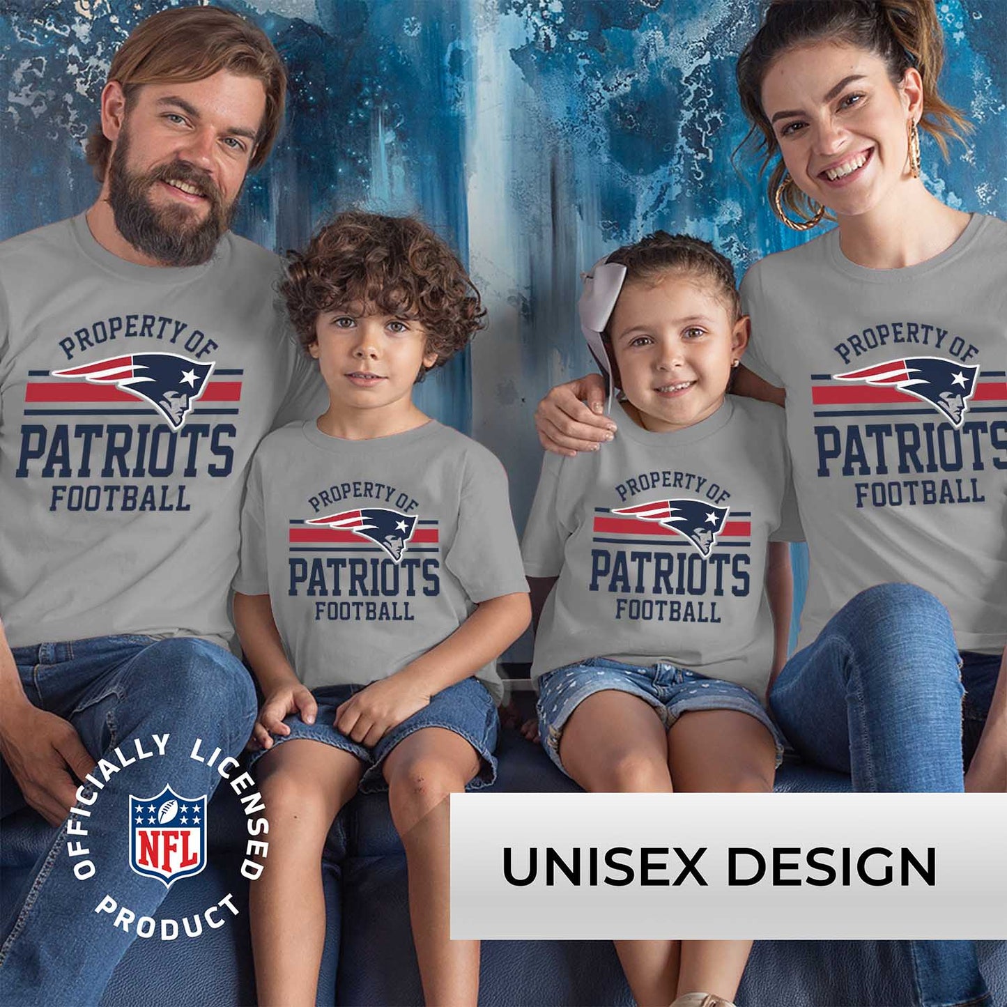 New England Patriots NFL Youth Property Of Short Sleeve Lightweight T Shirt - Sport Gray