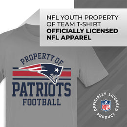 New England Patriots NFL Youth Property Of Short Sleeve Lightweight T Shirt - Sport Gray