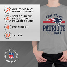 New England Patriots NFL Youth Property Of Short Sleeve Lightweight T Shirt - Sport Gray