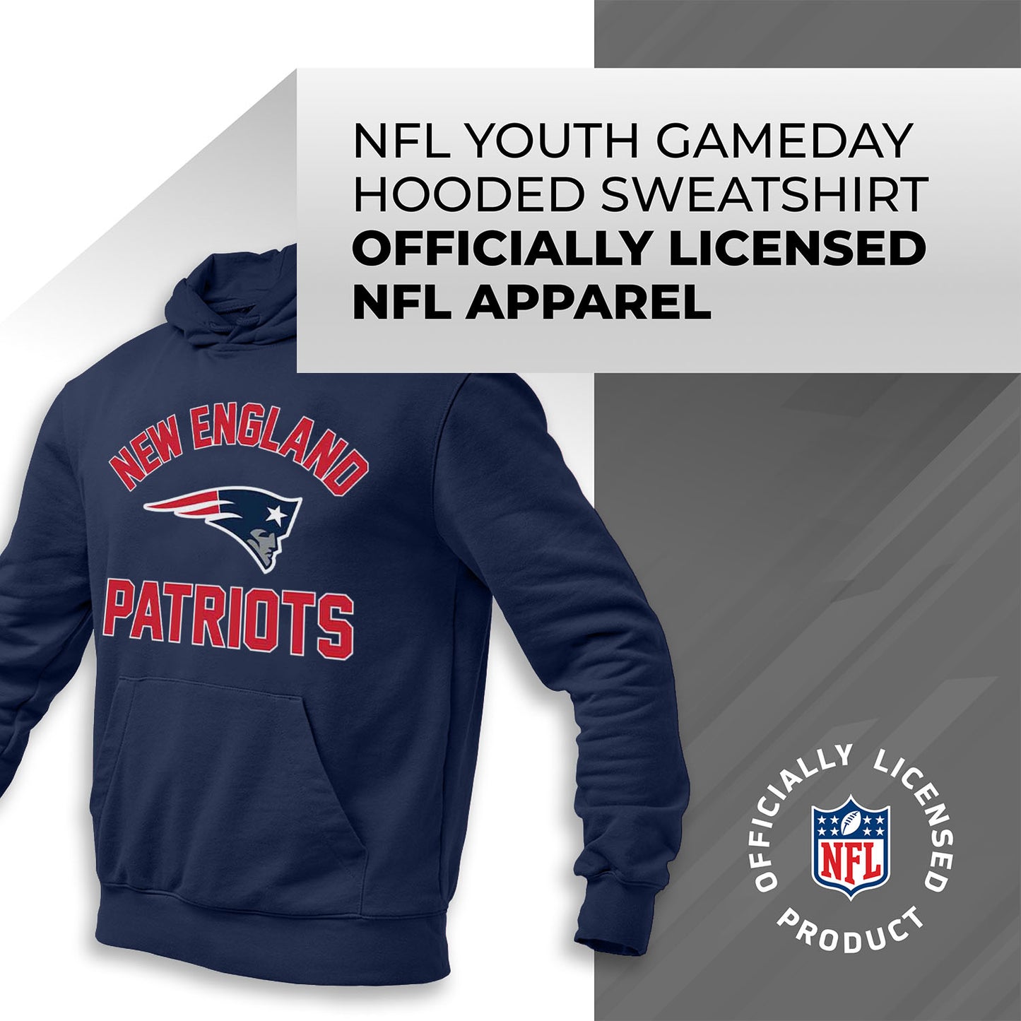 New England Patriots NFL Youth Gameday Hooded Sweatshirt - Navy