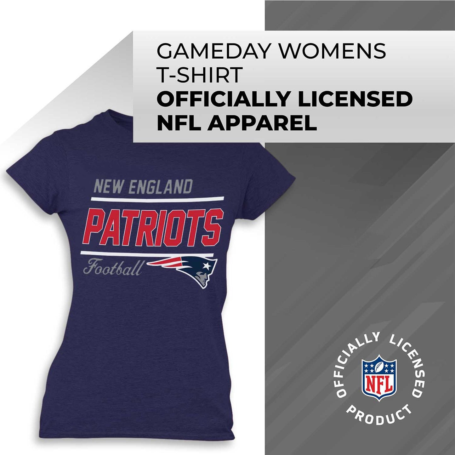 New England Patriots NFL Womens Plus Size Relaxed Fit T-Shirt - Navy