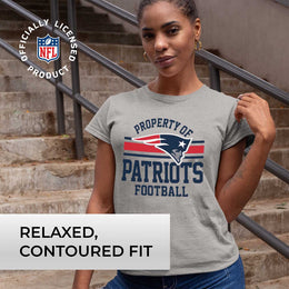 New England Patriots NFL Womens Short Sleeve Property of Tshirt - Gray