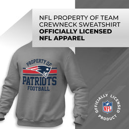 New England Patriots NFL Adult Property Of Crewneck Fleece Sweatshirt - Sport Gray