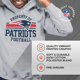 New England Patriots NFL Adult Property Of Hooded Sweatshirt - Sport Gray