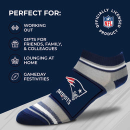 New England Patriots Adult Marquis Addition No Show Socks - Navy
