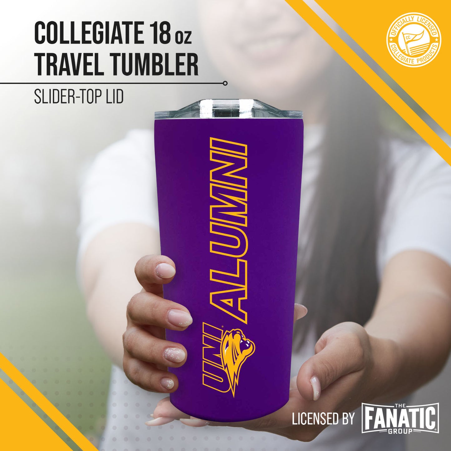 Northern Iowa Panthers NCAA Stainless Steel Travel Tumbler for Alumni - Purple