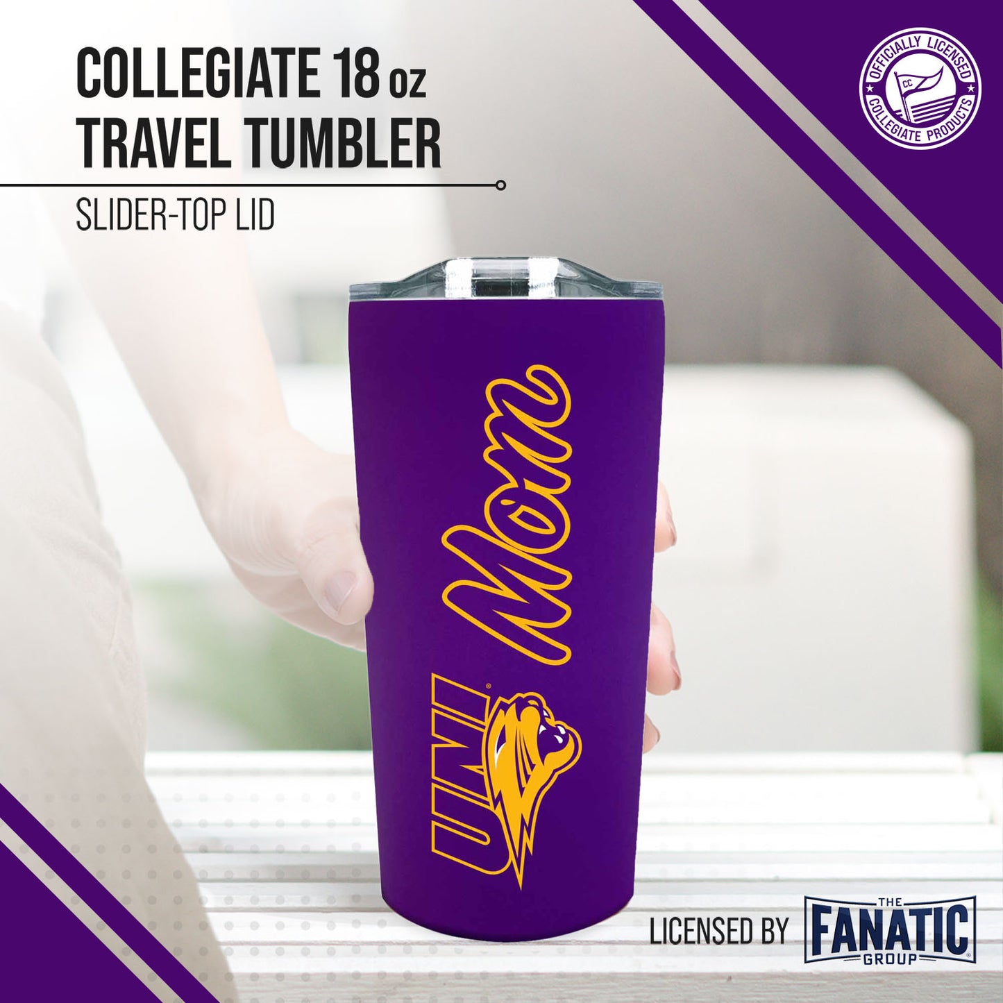 Northern Iowa Panthers NCAA Stainless Steel Travel Tumbler for Mom - Purple