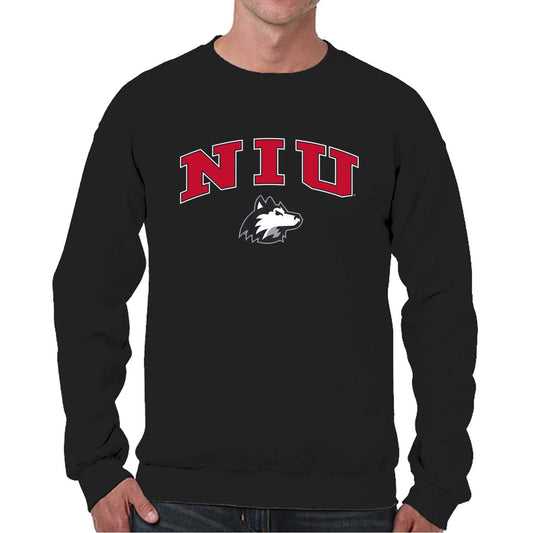 Northern Illinois Huskies Adult Arch & Logo Soft Style Gameday Crewneck Sweatshirt - Black