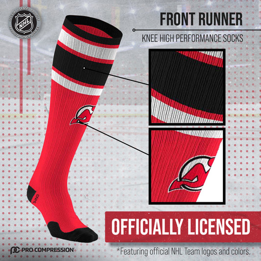 New Jersey Devils NHL Adult Knee High-Performance Socks - Red