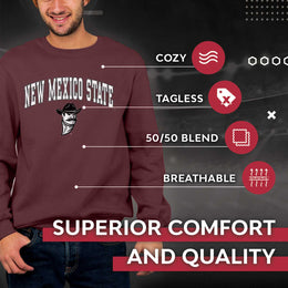 New Mexico State Aggies Adult Arch & Logo Soft Style Gameday Crewneck Sweatshirt - Maroon