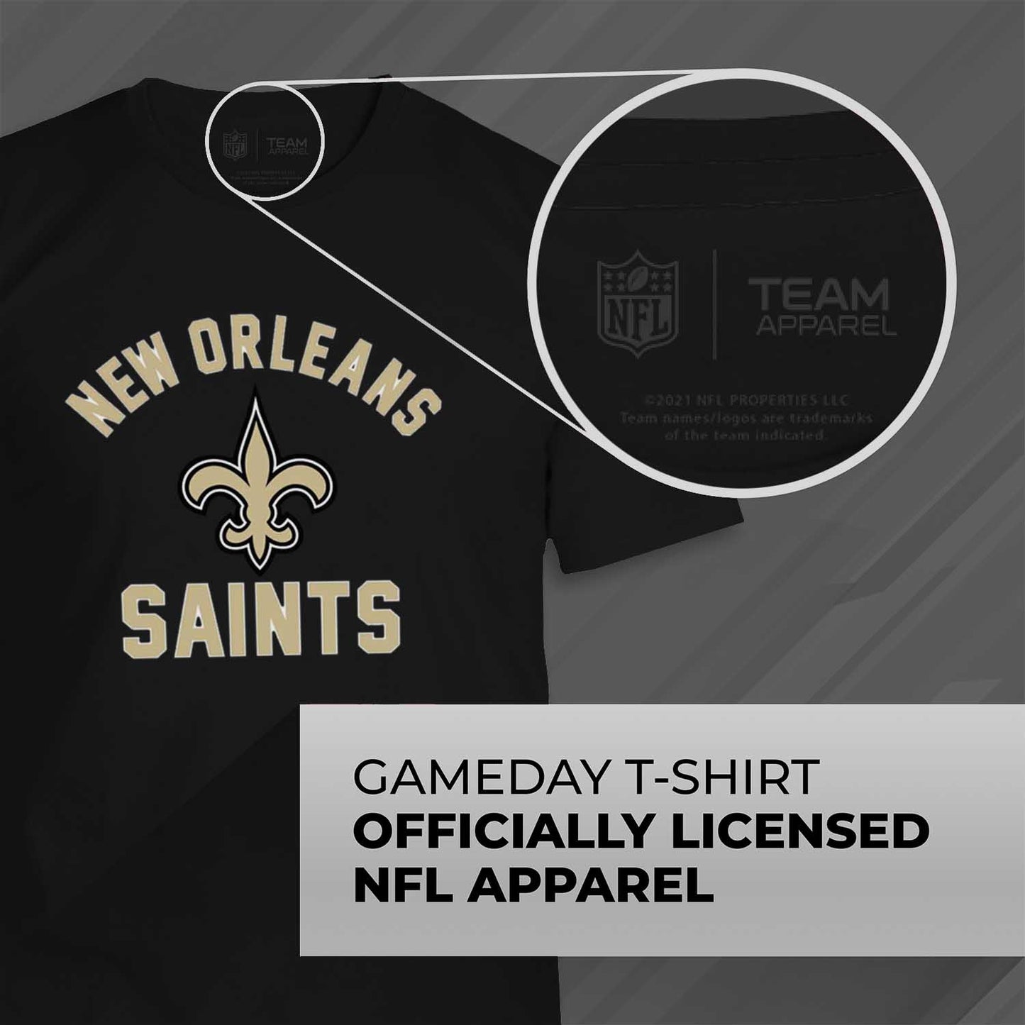 New Orleans Saints NFL Adult Gameday T-Shirt - Black