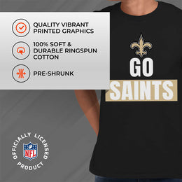 New Orleans Saints NFL Adult Team Slogan Unisex T-Shirt - Black