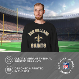 New Orleans Saints NFL Adult Gameday Football Crewneck Sweatshirt - Black