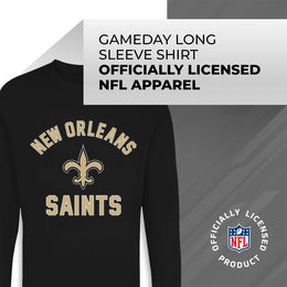 New Orleans Saints NFL Gameday Adult Long Sleeve Shirt - Black
