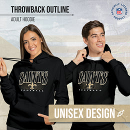 New Orleans Saints NFL Adult Unisex Overtime Blueprint Soft Fleece Hooded Sweatshirt - Black