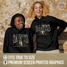 New Orleans Saints NFL Adult Unisex Overtime Blueprint Soft Fleece Hooded Sweatshirt - Black