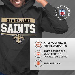 New Orleans Saints NFL Adult Gameday Charcoal Hooded Sweatshirt - Charcoal