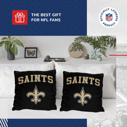 New Orleans Saints NFL Decorative Football Throw Pillow - Black