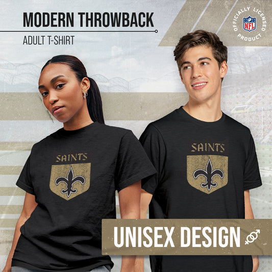 New Orleans Saints NFL Modern Throwback T-shirt - Black