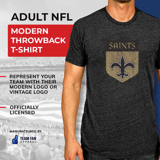 New Orleans Saints NFL Modern Throwback T-shirt - Black