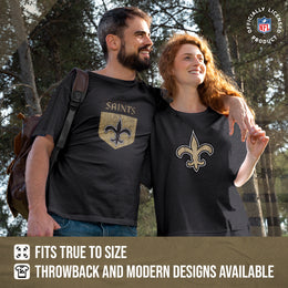 New Orleans Saints NFL Modern Throwback T-shirt - Black