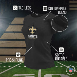 New Orleans Saints Women's NFL Ultimate Fan Logo Short Sleeve T-Shirt - Black