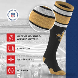 New Orleans Saints NFL Adult Knee High-Performance Socks - Black