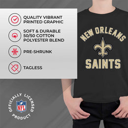 New Orleans Saints NFL Youth Gameday Football T-Shirt - Black