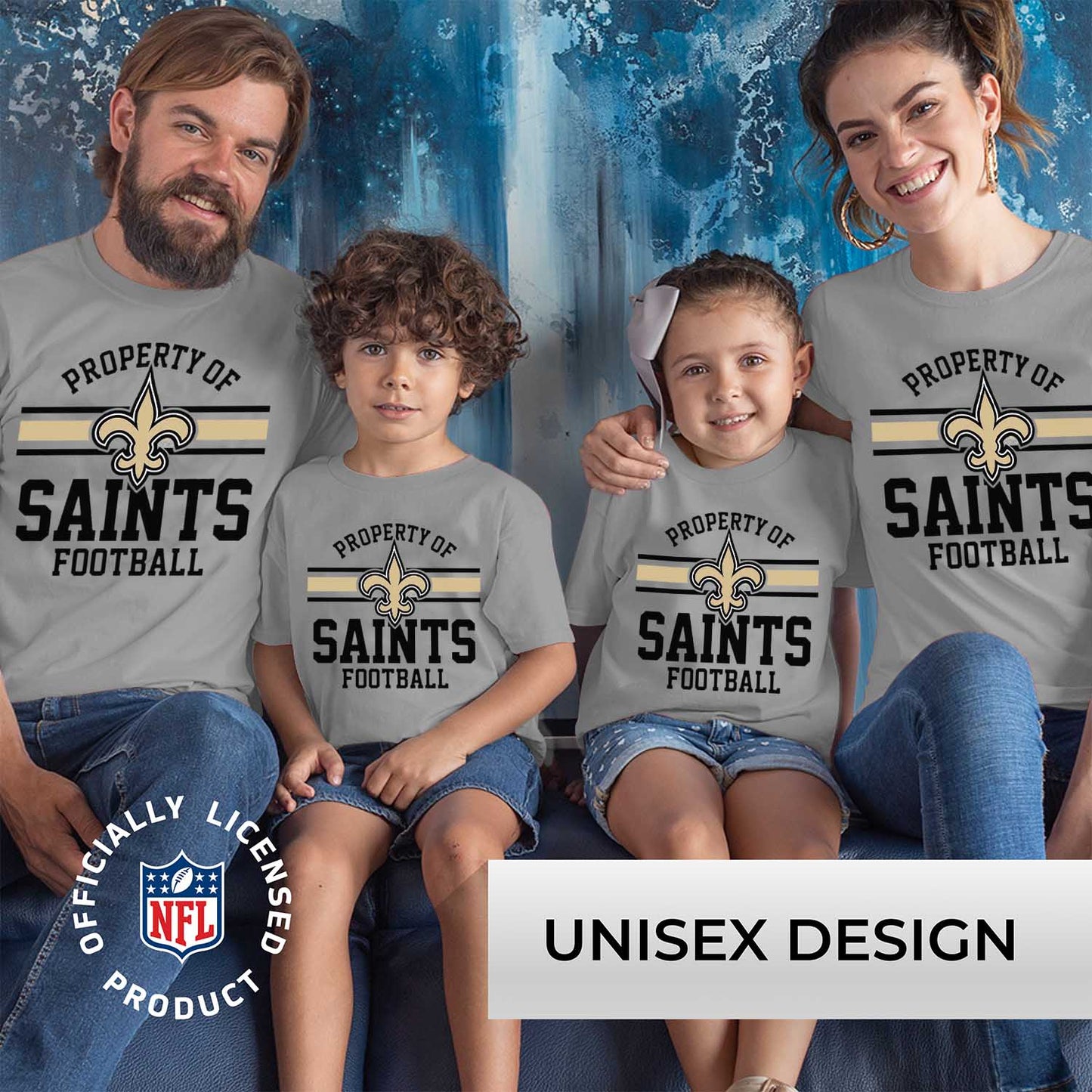 New Orleans Saints NFL Youth Property Of Short Sleeve Lightweight T Shirt - Sport Gray