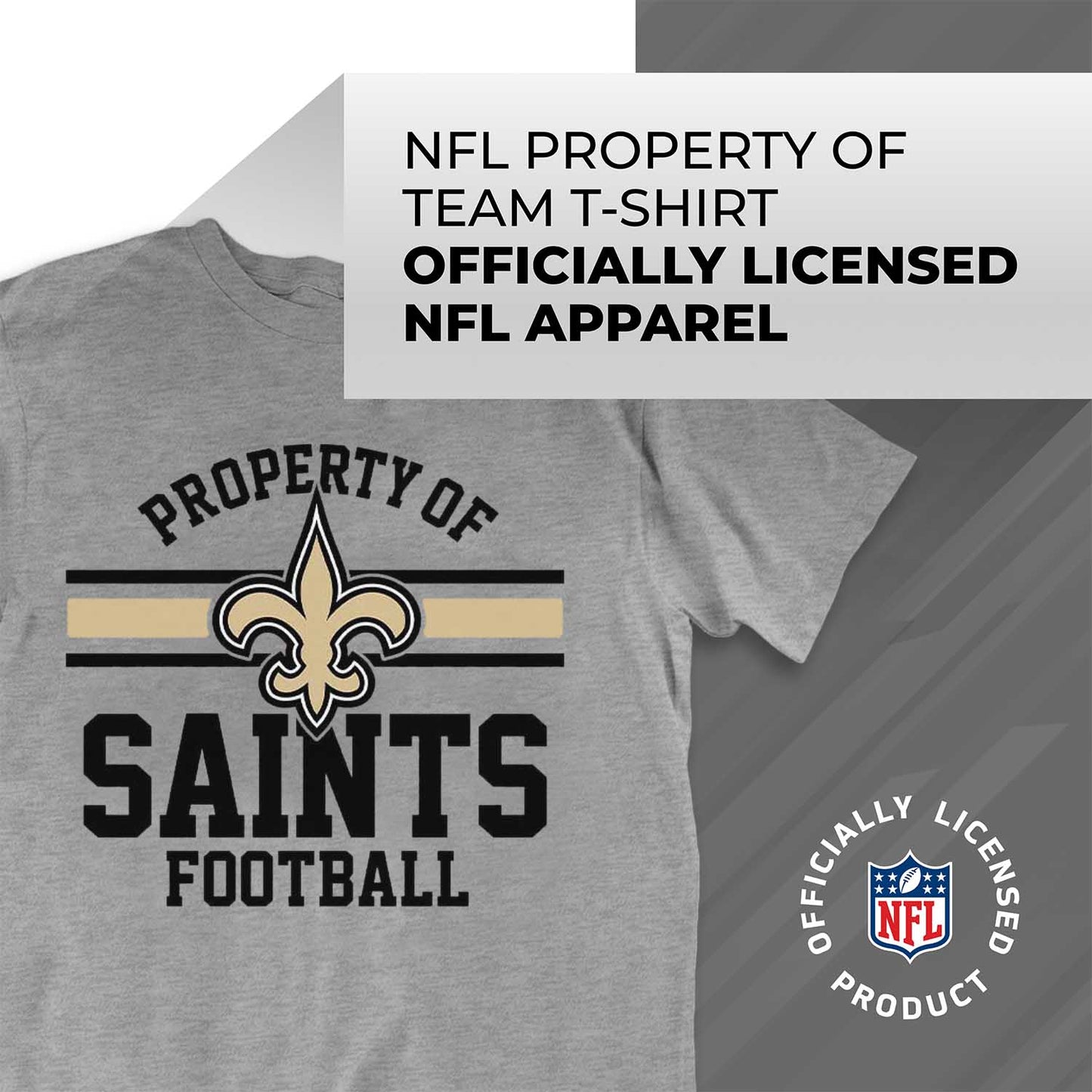 New Orleans Saints NFL Adult Property Of T-Shirt - Sport Gray