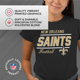 New Orleans Saints NFL Womens Plus Size Relaxed Fit T-Shirt - Black