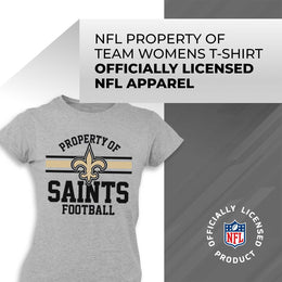 New Orleans Saints NFL Womens Short Sleeve Property of Tshirt - Gray