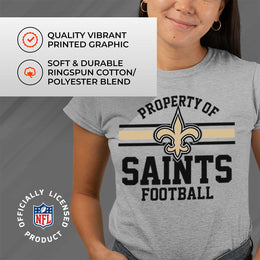 New Orleans Saints NFL Womens Short Sleeve Property of Tshirt - Gray