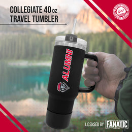 New Mexico Lobos Collegiate 40oz Stainless Steel Travel Tumbler with Handle for Alumni - Black