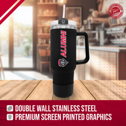 New Mexico Lobos Collegiate 40oz Stainless Steel Travel Tumbler with Handle for Alumni - Black