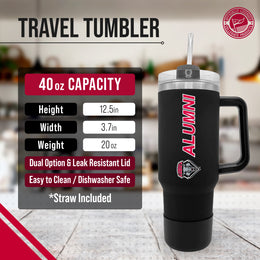 New Mexico Lobos Collegiate 40oz Stainless Steel Travel Tumbler with Handle for Alumni - Black