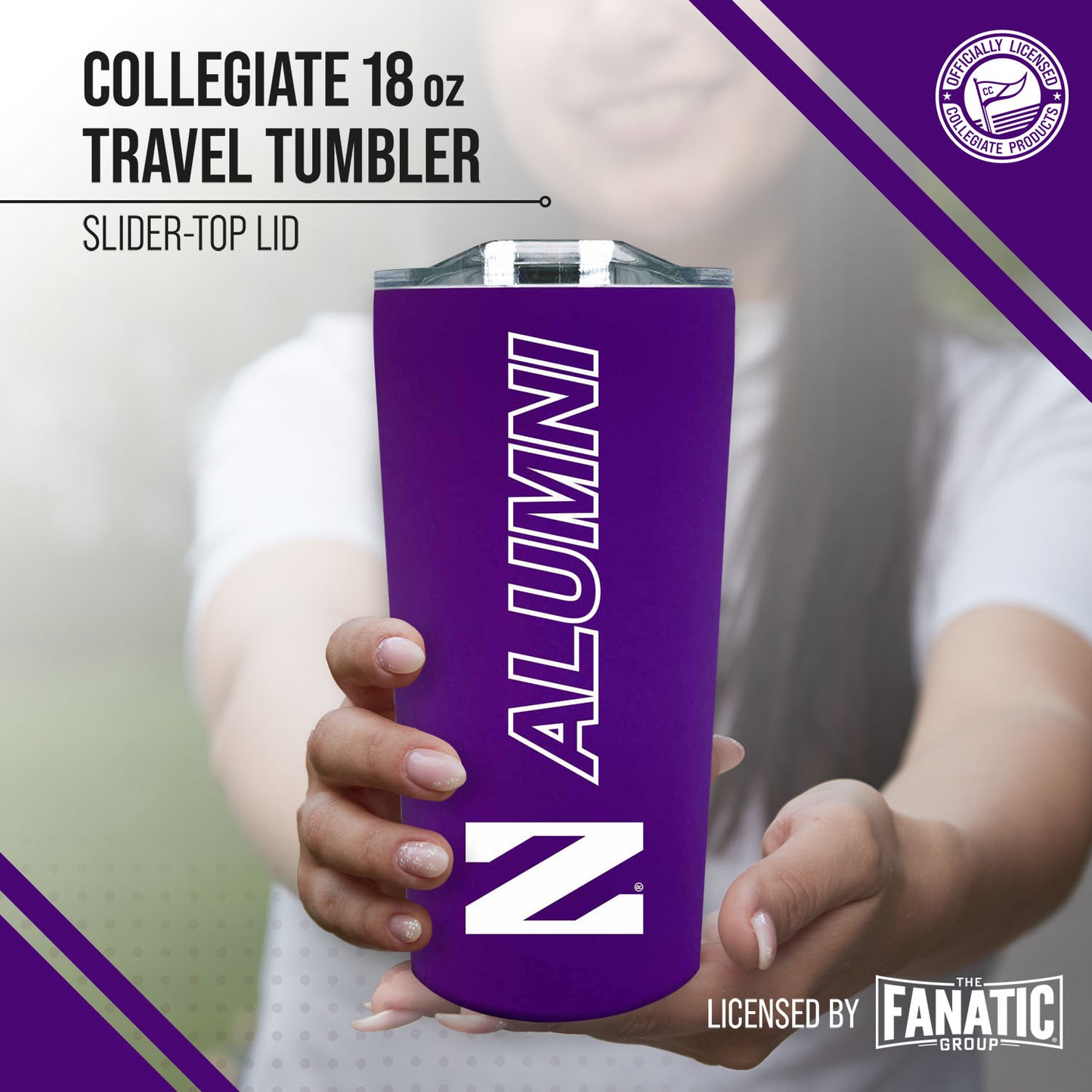 Northwestern Wildcats NCAA Stainless Steel Travel Tumbler for Alumni - Purple