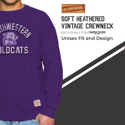 Northwestern Wildcats Adult University Crewneck - Purple