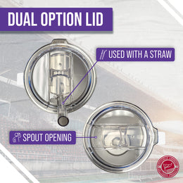 Northwestern Wildcats NCAA Stainless Steel 20oz Roadie With Handle & Dual Option Lid With Straw - White