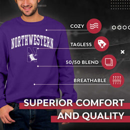 Northwestern Wildcats Adult Arch & Logo Soft Style Gameday Crewneck Sweatshirt - Purple
