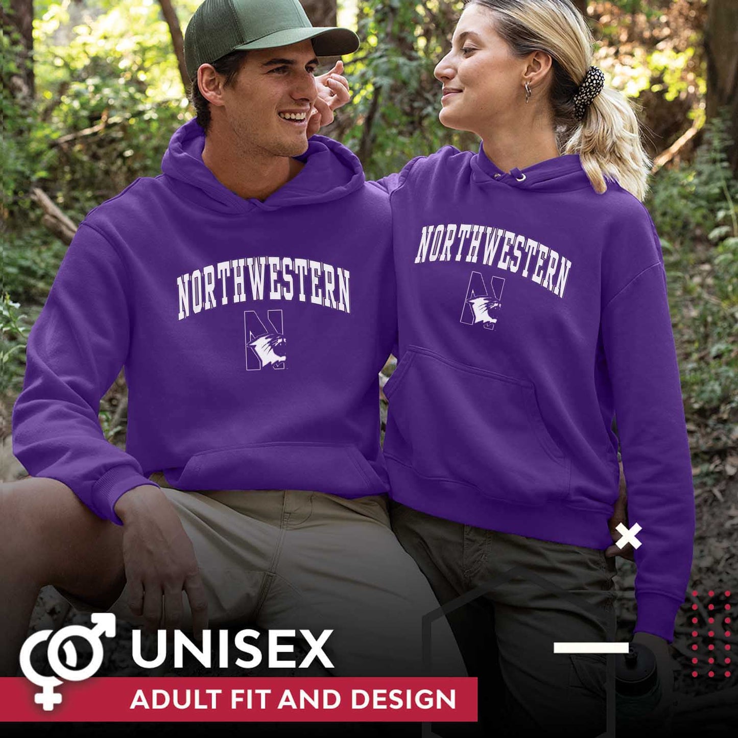 Northwestern Wildcats Adult Arch & Logo Soft Style Gameday Hooded Sweatshirt - Purple