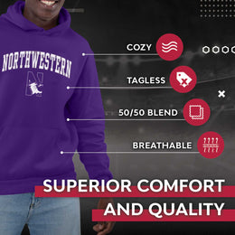 Northwestern Wildcats Adult Arch & Logo Soft Style Gameday Hooded Sweatshirt - Purple