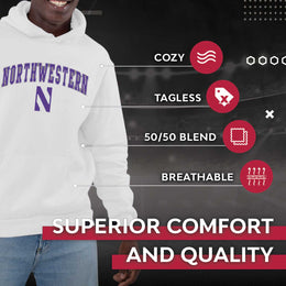 Northwestern Wildcats Adult Arch & Logo Soft Style Gameday Hooded Sweatshirt - White