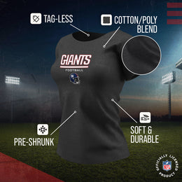 New York Giants Women's NFL Football Helmet Short Sleeve Tagless T-Shirt - Charcoal