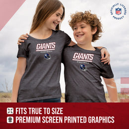 New York Giants NFL Youth Football Helmet Tagless T-Shirt - Charcoal