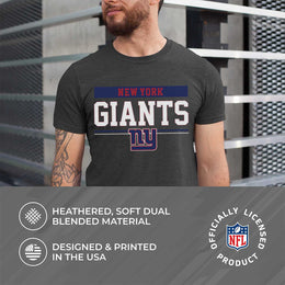 New York Giants NFL Adult Team Block Tagless T-Shirt - Charcoal