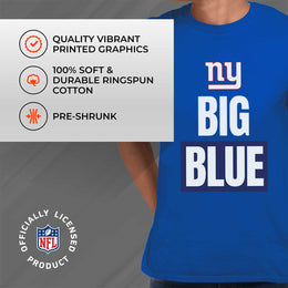 New York Giants NFL Adult Team Slogan Unisex T-Shirt - Royal