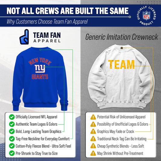 New York Giants NFL Adult Gameday Football Crewneck Sweatshirt - Royal