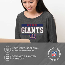 New York Giants NFL Womens Charcoal Crew Neck Football Apparel - Charcoal