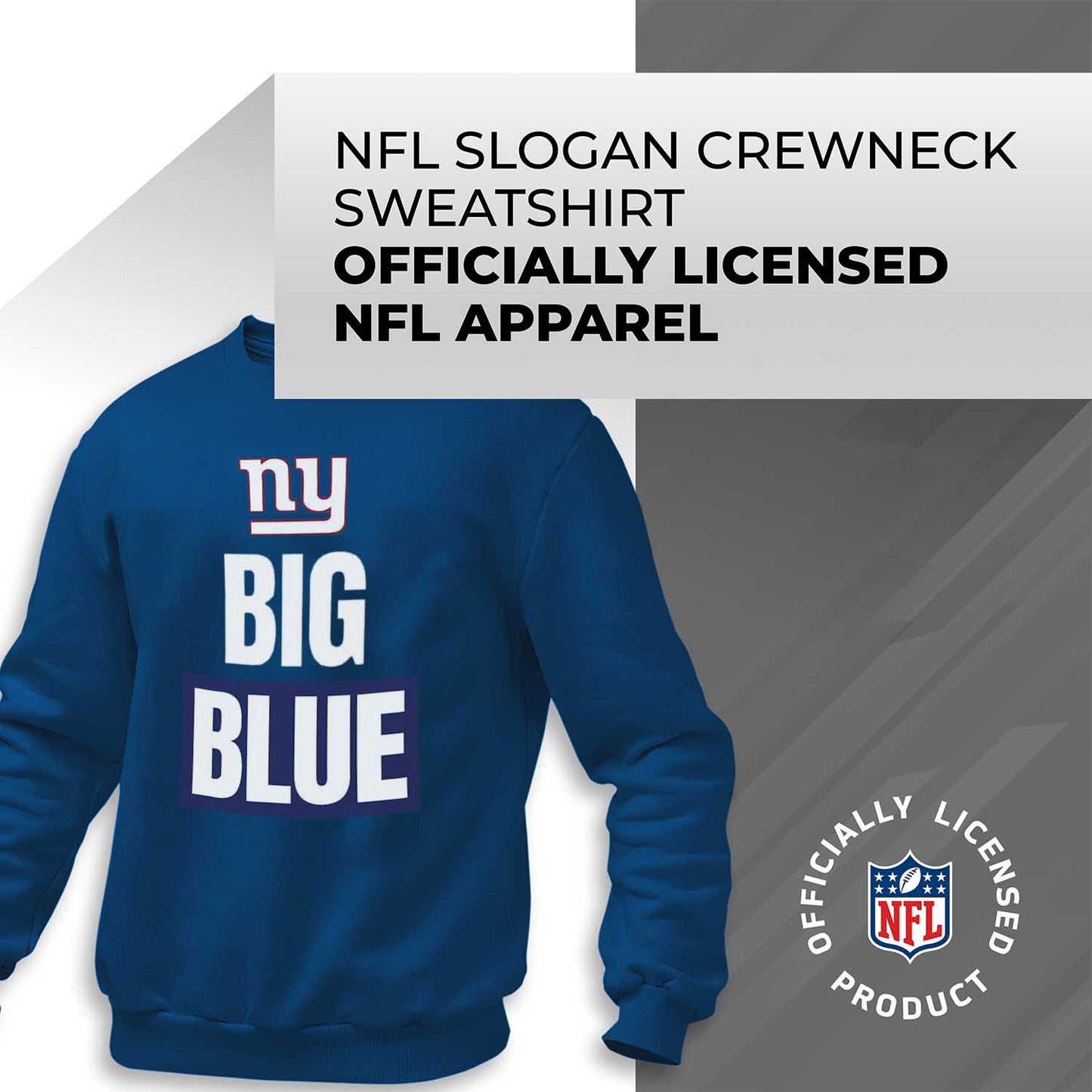 New York Giants NFL Adult Slogan Crewneck Sweatshirt - Royal